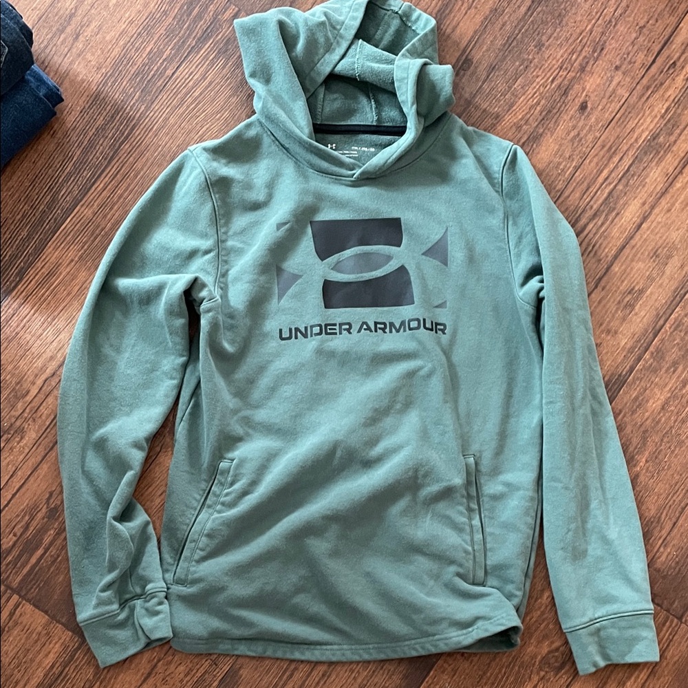 Under Armour Men's Teal Crewneck Hoodie with Logo